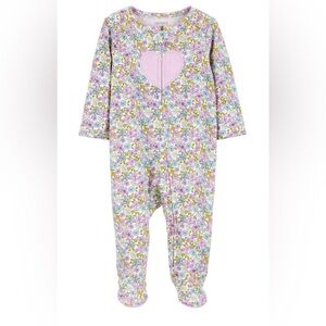 Carter's Floral Heart Kids Footie - Pink and Yellow